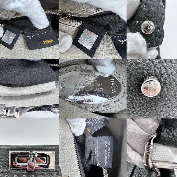 Authentic Fendi Peekaboo Medium Selleria soft Calf leather top handle bag - Picture 5 of 9